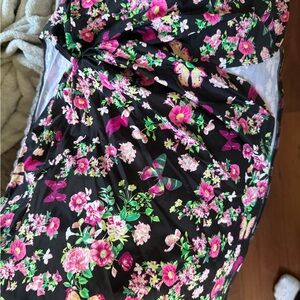 Victoria's Secret Black Floral Swim Coverup